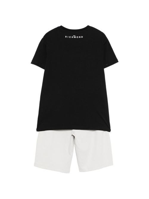 Completo bambino Richmond Junior nero con t-shirt e bermuda RICHMOND Junior | RBP26007CJLSBLACK